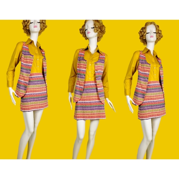 SOLD 1960s mod skirt set - Picture 3 of 15